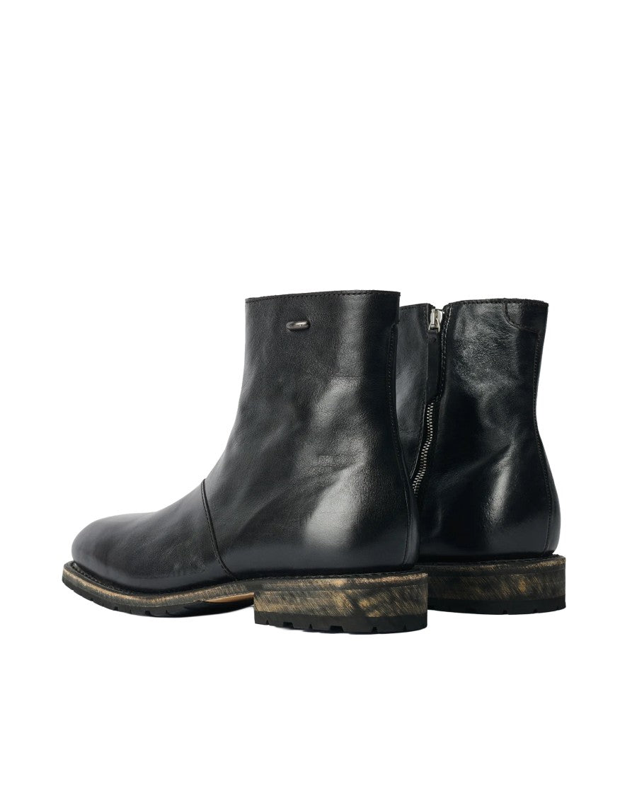 Our Legacy Engine Black Full-Grain Italian Leather Ankle Boots