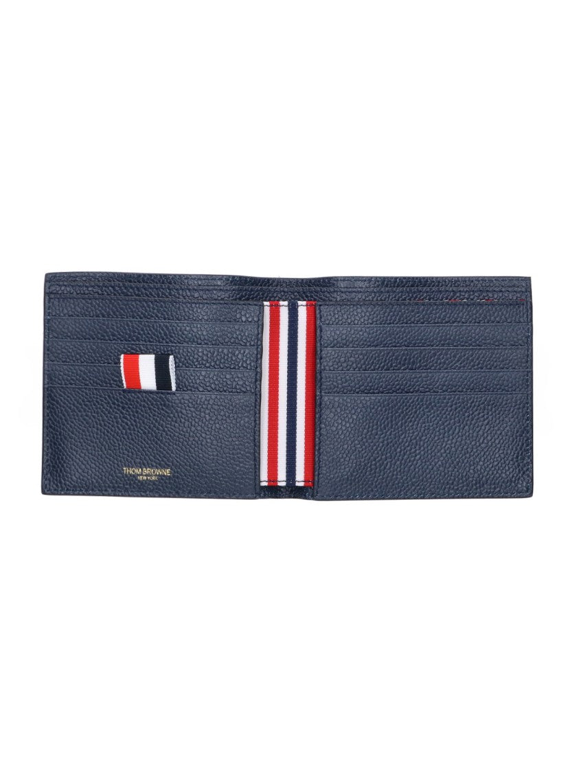 Thom Browne Blue Textured Leather Bifold Wallet