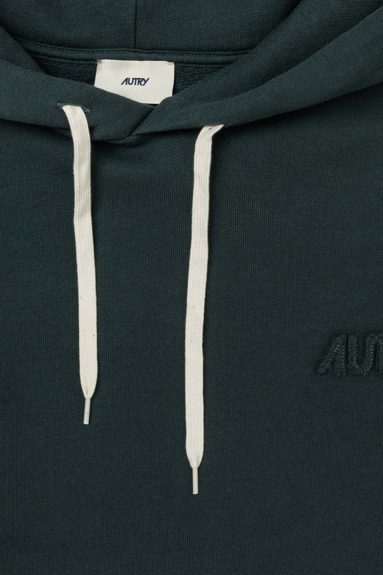 Autry Muted Blue-Green Hooded Sweatshirt With Embroidered Logo