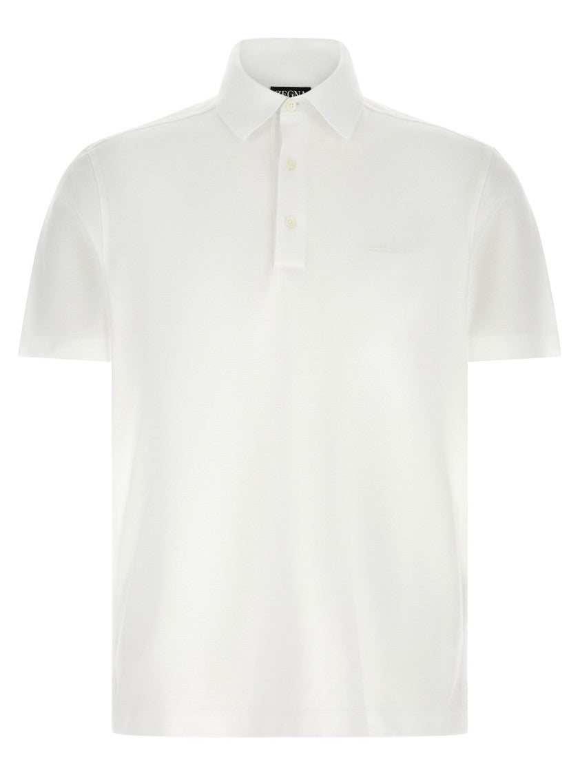 Zegna Piqué Cotton Polo Shirt