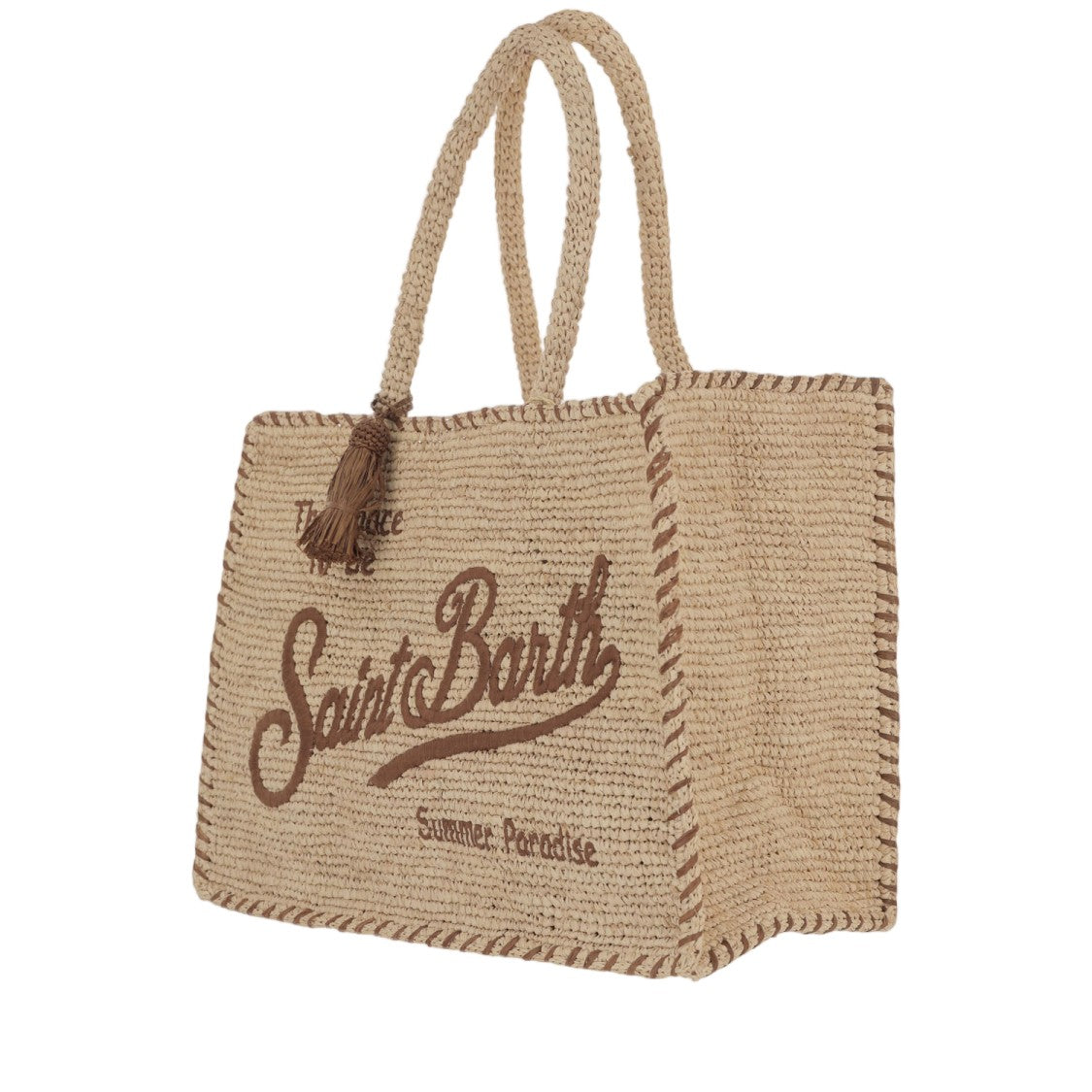 Mc2 Saint Barth Raffia Tote Bag With Decorative Tassel
