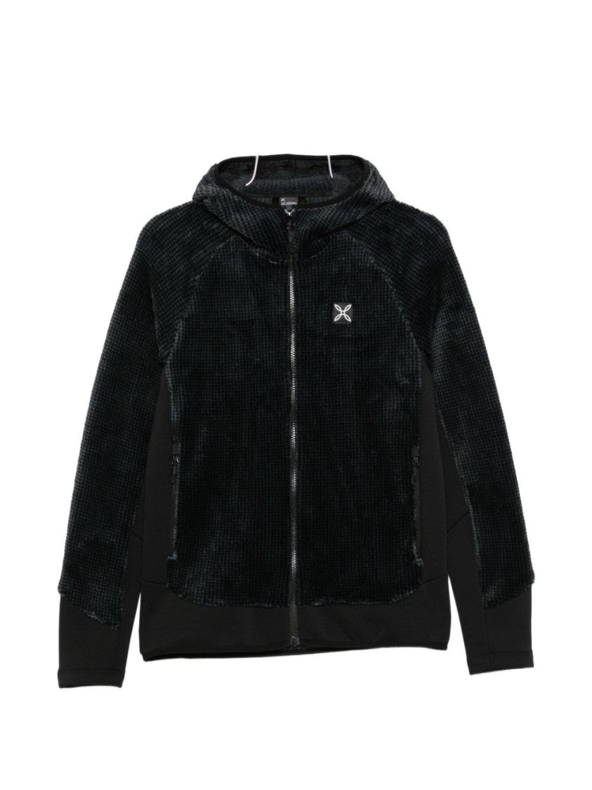 Montura Waffle-Knit Hooded Jacket With High Neck And Logo Detail