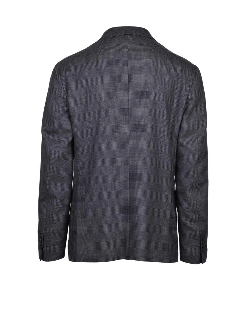Santaniello To Magenta Grey Wool Polyester Elastane Men Suit