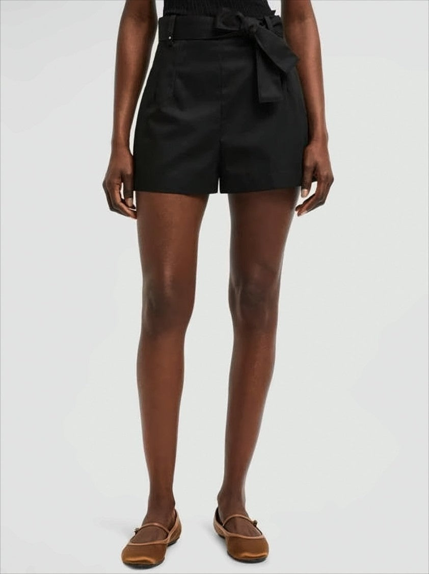 Moncler Tailored High-Waist Shorts With Bow Tie Detail