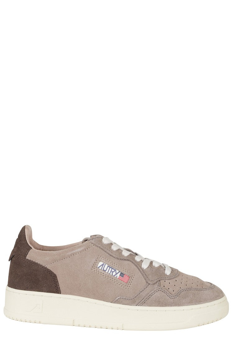 Autry Taupe Medalist Low Suede Sneakers