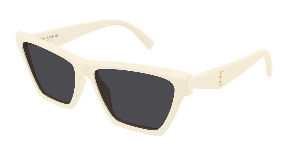 Saint Laurent Ivory Glossy Finish Oversized Square Sunglasses