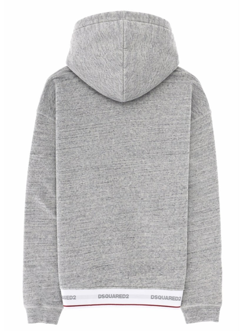 Dsquared2 Cotton Logo Band Hem Hoodie