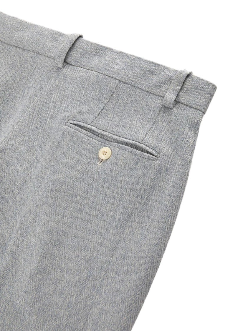 Circolo 1901 Wide-Leg Trousers With Herringbone Pattern And High Waist