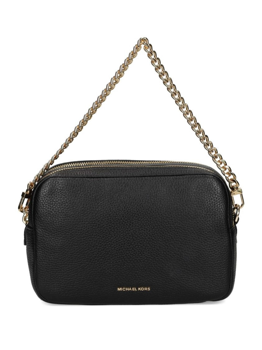 Michael Kors Black Calfskin Shoulder Bag With Chain Strap