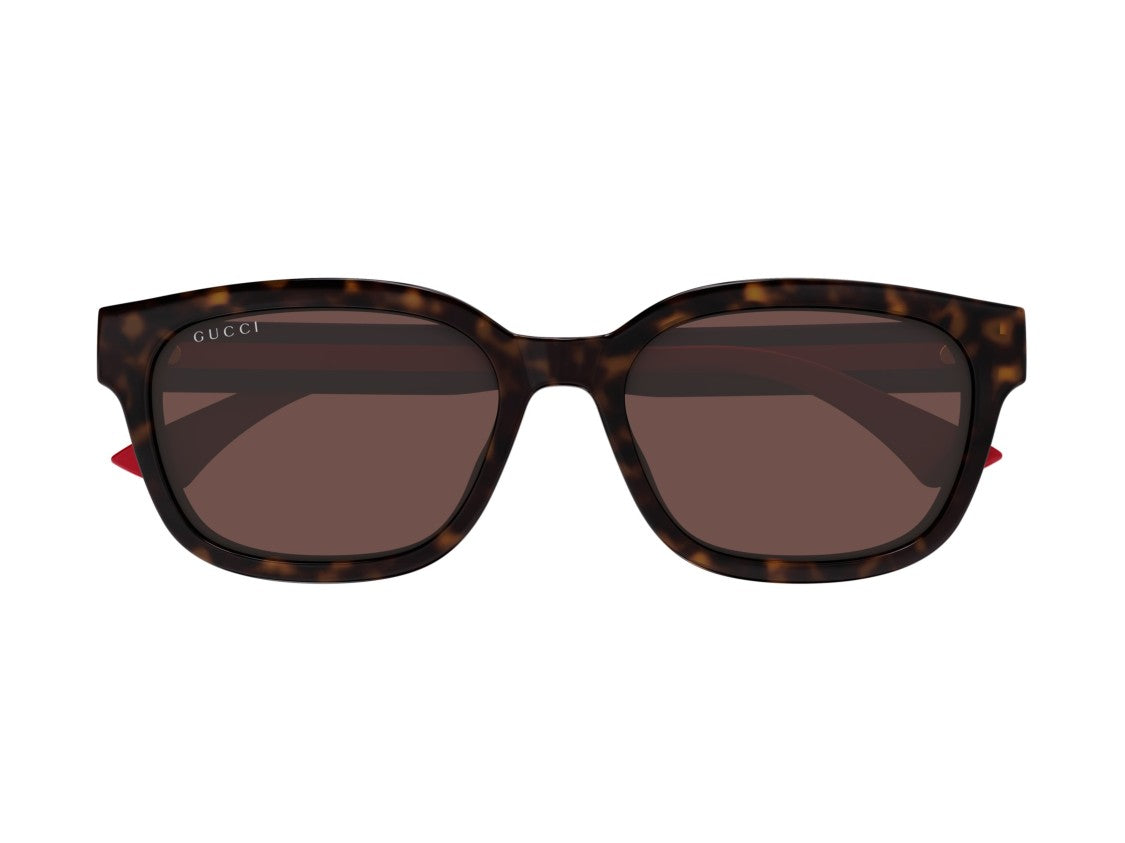 Gucci Gold Gg1872sk Striped Tortoiseshell Square Sunglasses