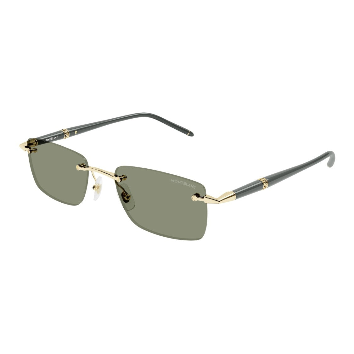 Montblanc Rimless Rectangular Sunglasses With Gold-Tone Accents