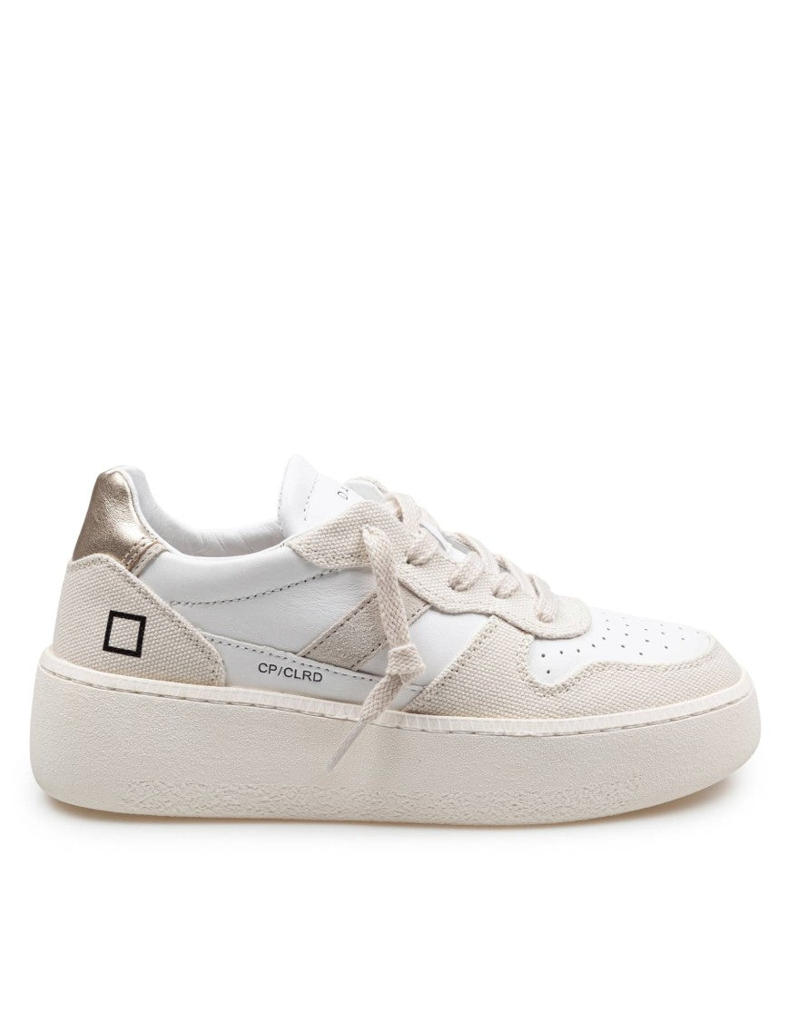 D.A.T.E Sneakers Court Platform In Leather And Fabric