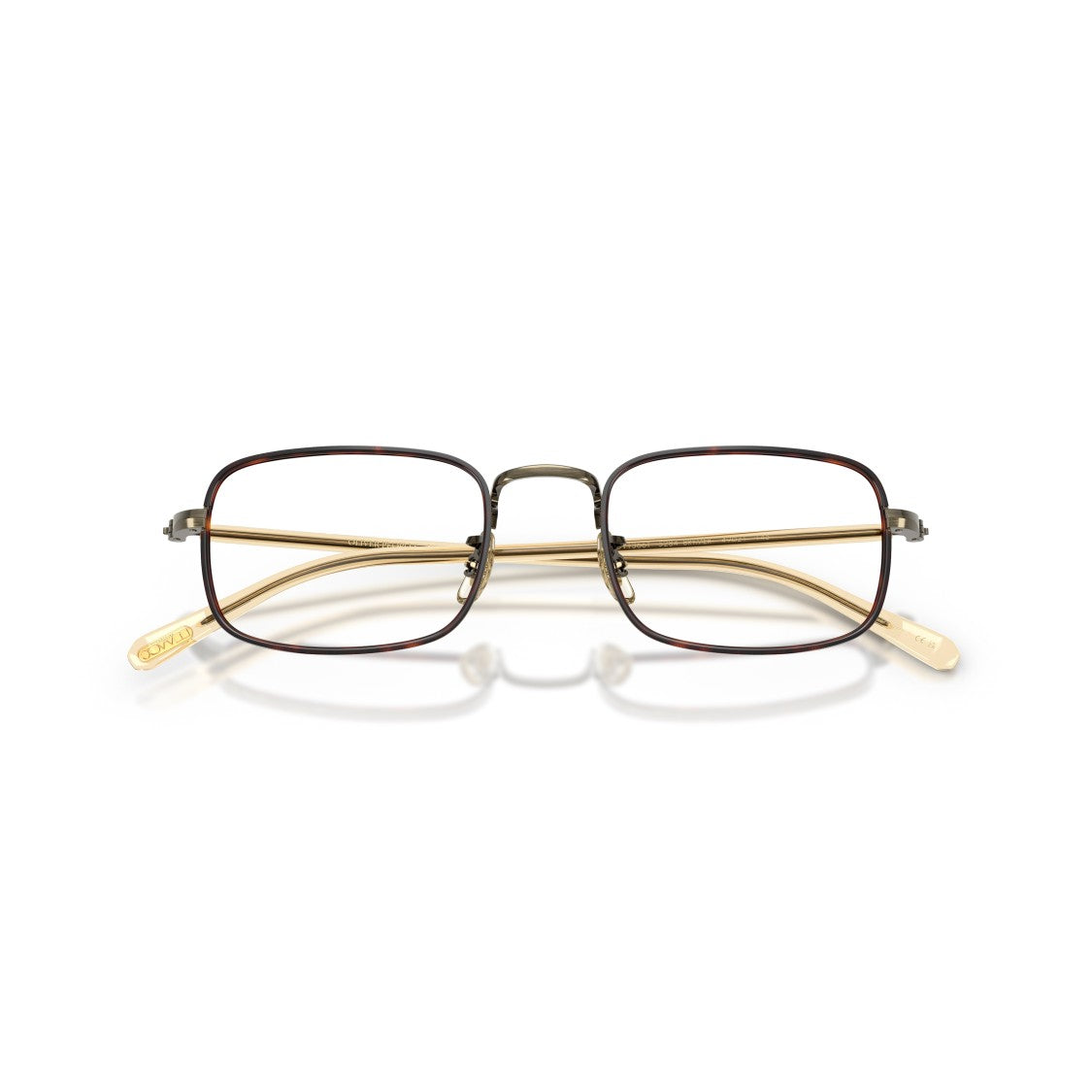 Oliver Peoples 0Ov1366t Rectangular Titanium Sunglasses With Gold-Tone Temples