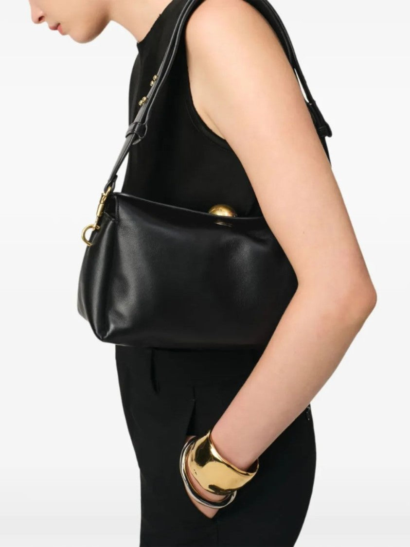 Ami Paris Black Calf Leather Brass Hardware Bag