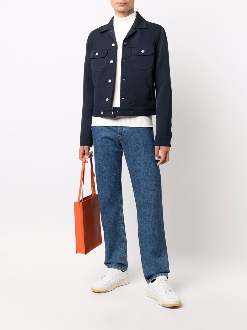 Courrèges Navy Blue Cotton Flap Pocket Jacket