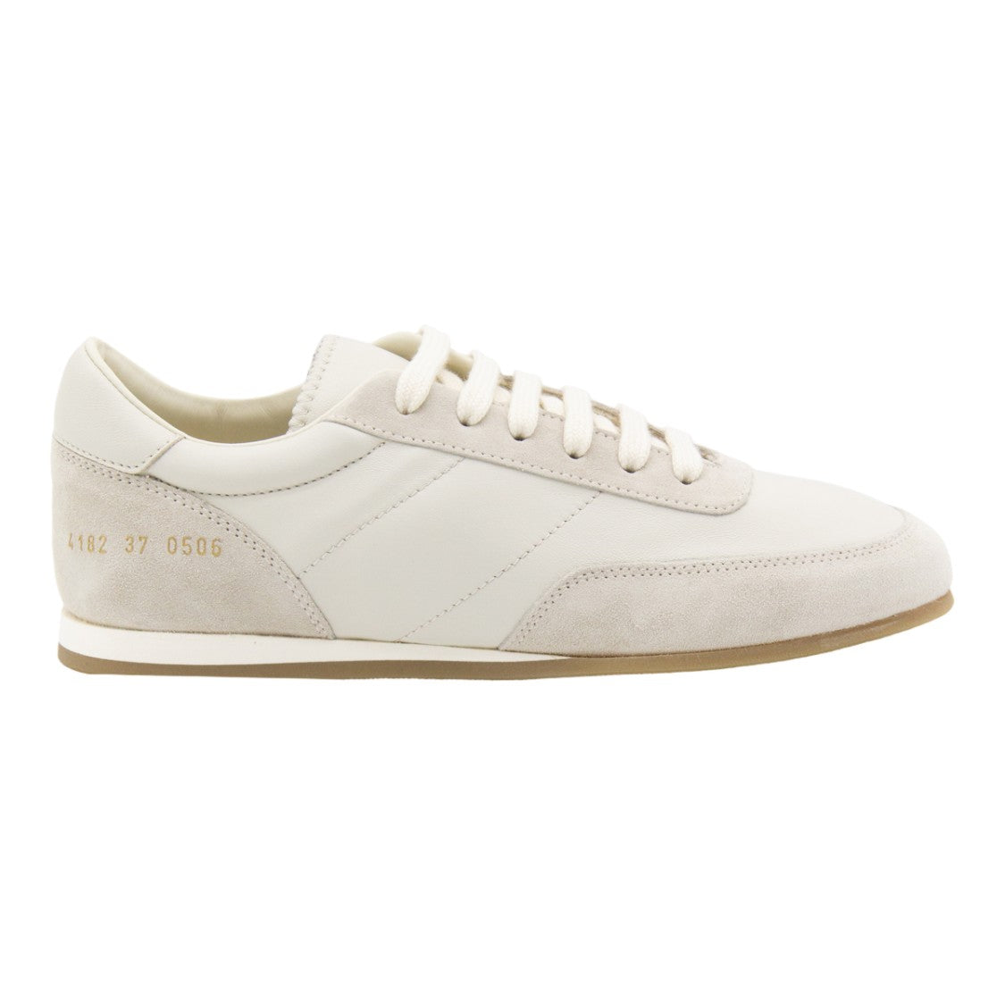 Common Projects White Leather Sneakers With Suede Accents