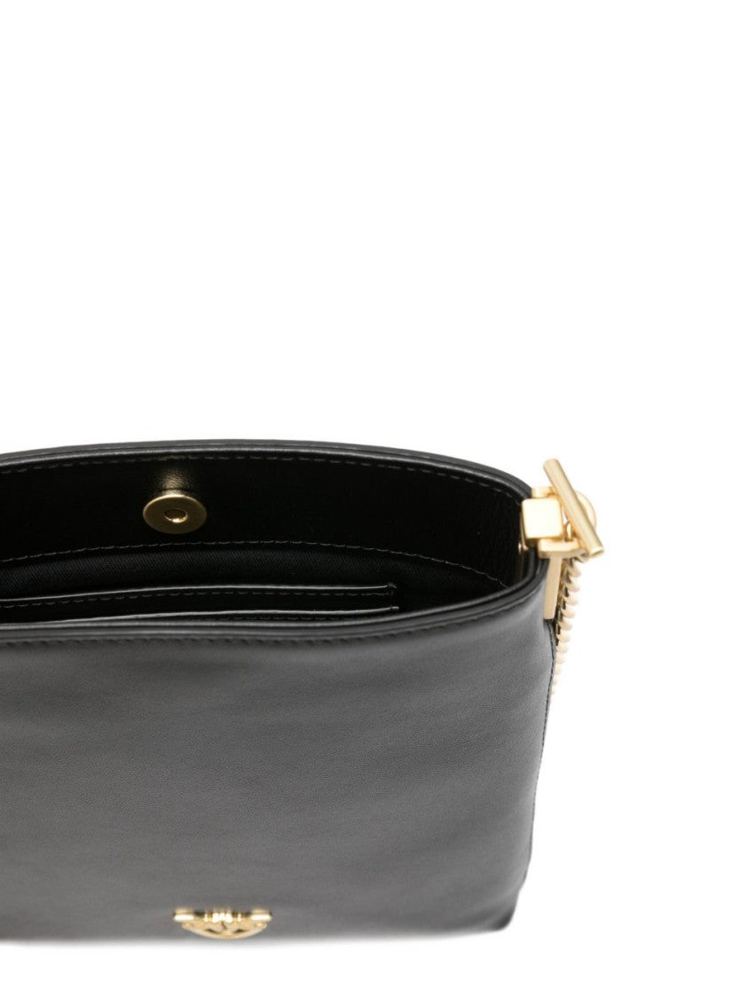 Pinko Rectangular Calfskin Clutch With Gold-Tone Chain