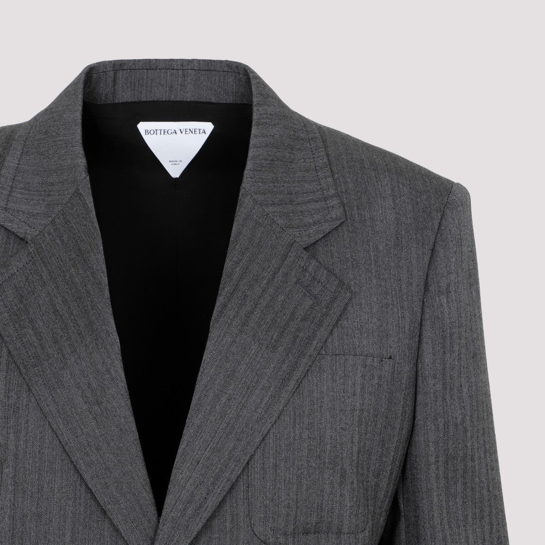Bottega Veneta Grey Wool Chevron Jacket