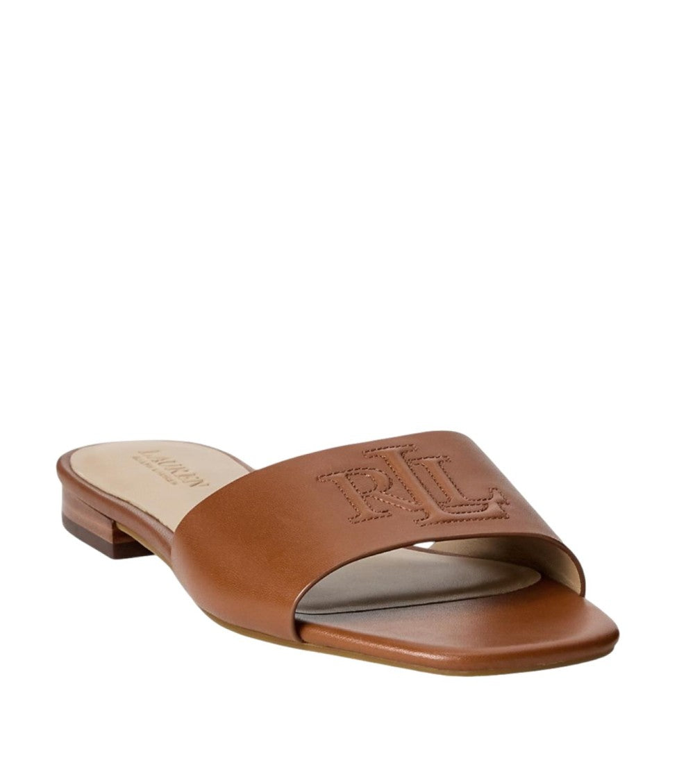 Lauren Ralph Lauren Everley Slide Sandals – Brown Leather