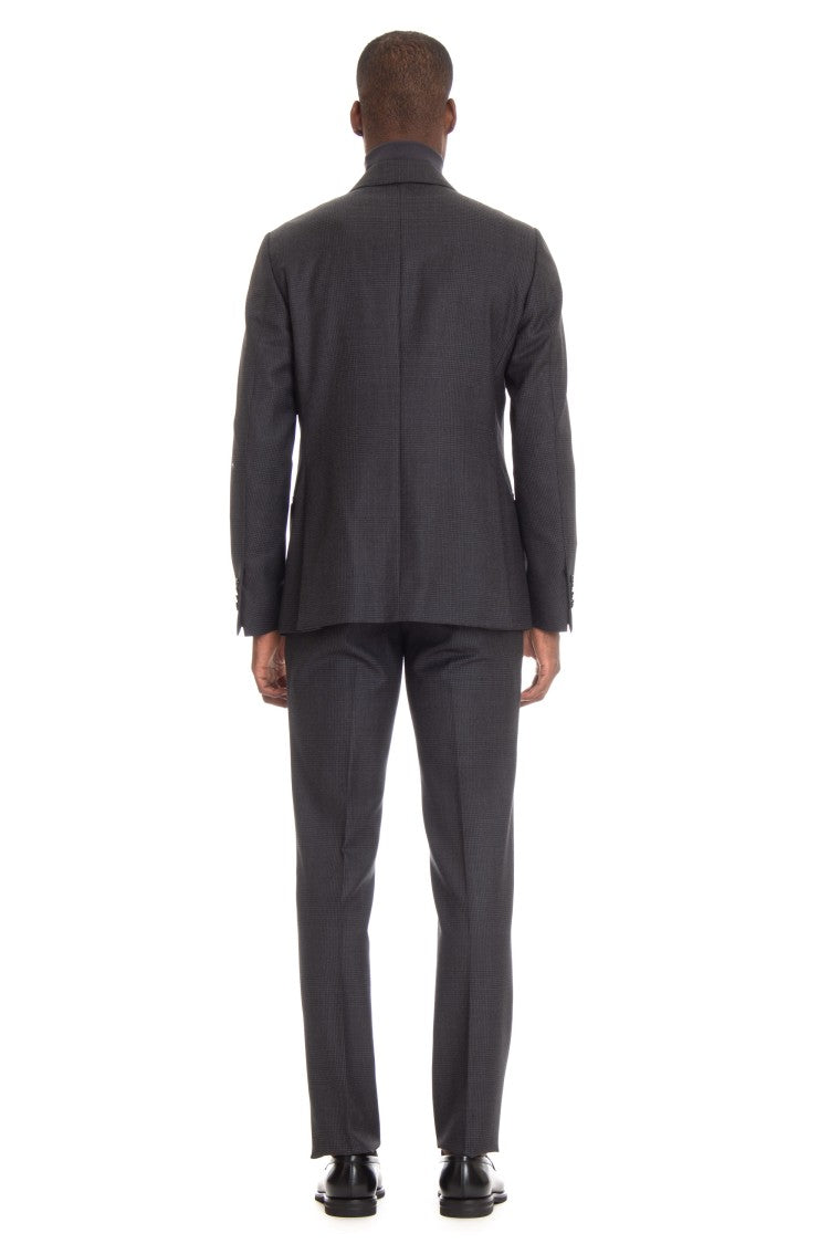Lardini Double-Breasted Wool Check Suit