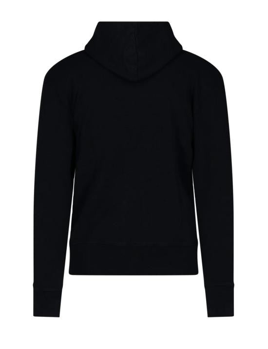 Maison Kitsuné Black Long-Sleeve Hoodie With Front Kangaroo Pocket