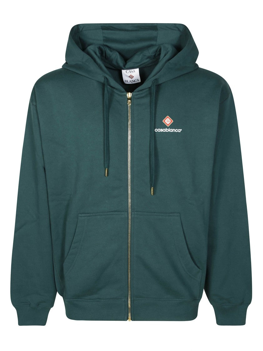 Casablanca Relaxed Fit Windbreaker Jacket With Hood And Kangaroo Pocket