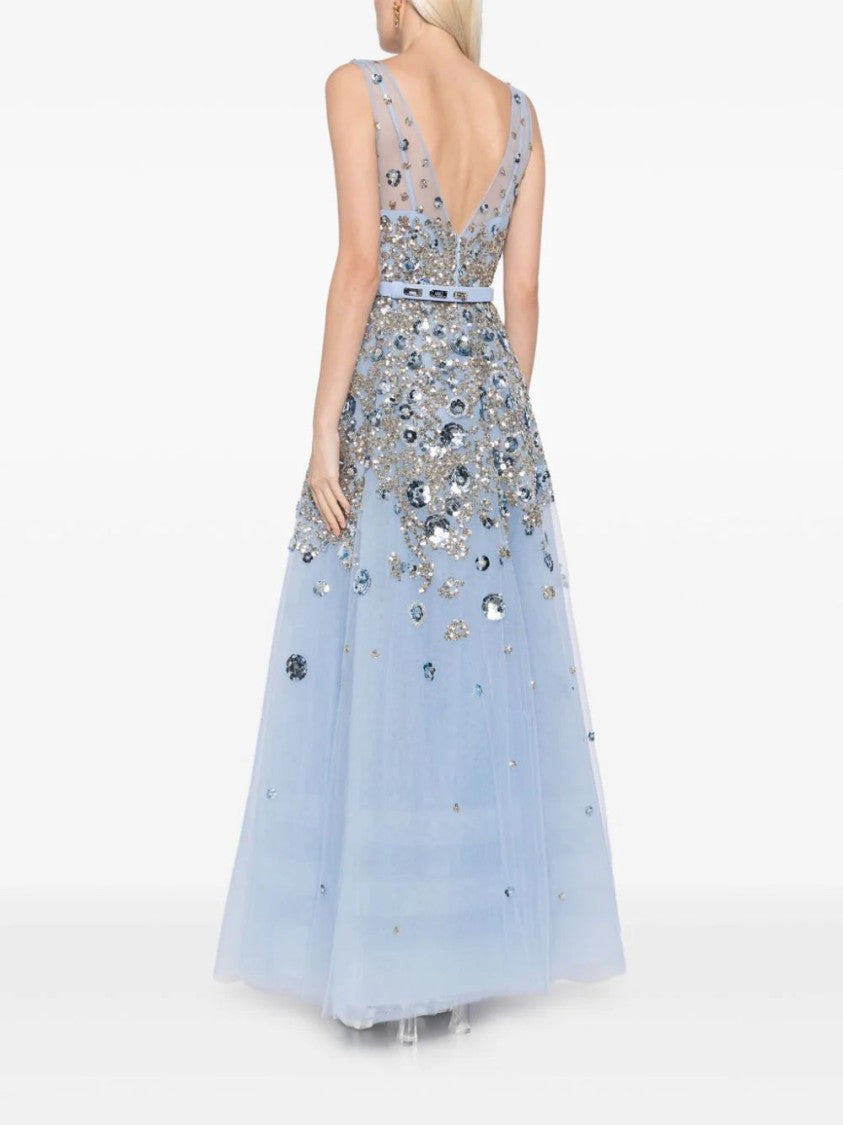 Saiid Kobeisy Tulle, Ankle Length Dress With Dotted Beading