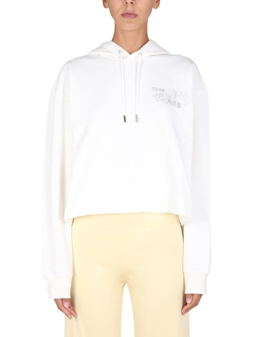 Opening Ceremony Cropped Hoodie With Artistic Graphics