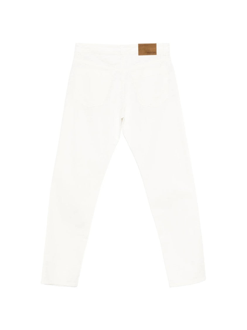 Incotex White Straight-Leg Casual Cotton Pants