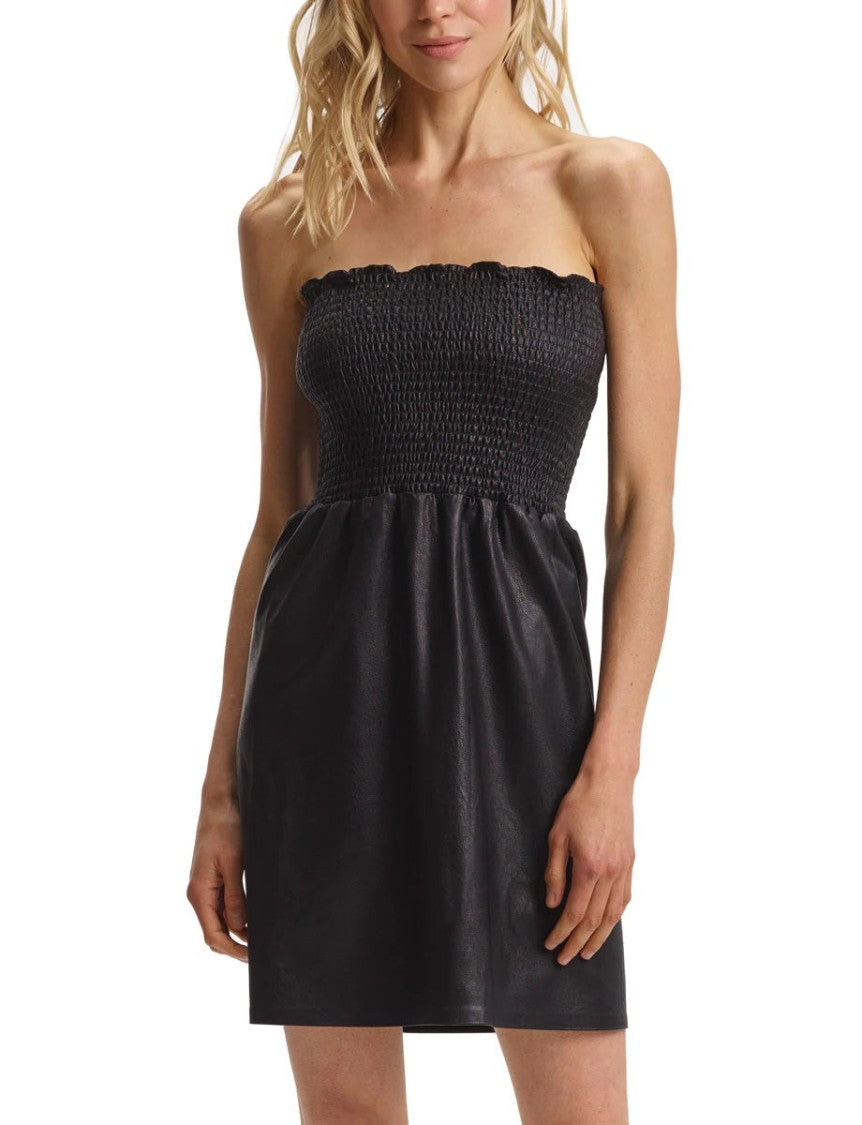 Commando Max Faux Leather Smocked Dress - Flt301
