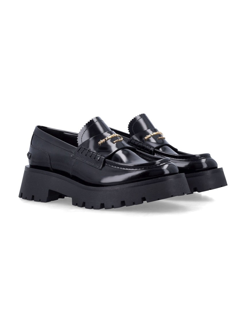 Alexander Wang Carter Mid-Heel Leather Loafers