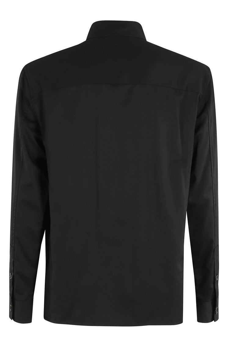 Paolo Pecora Oversized Black Gabardine Shirt