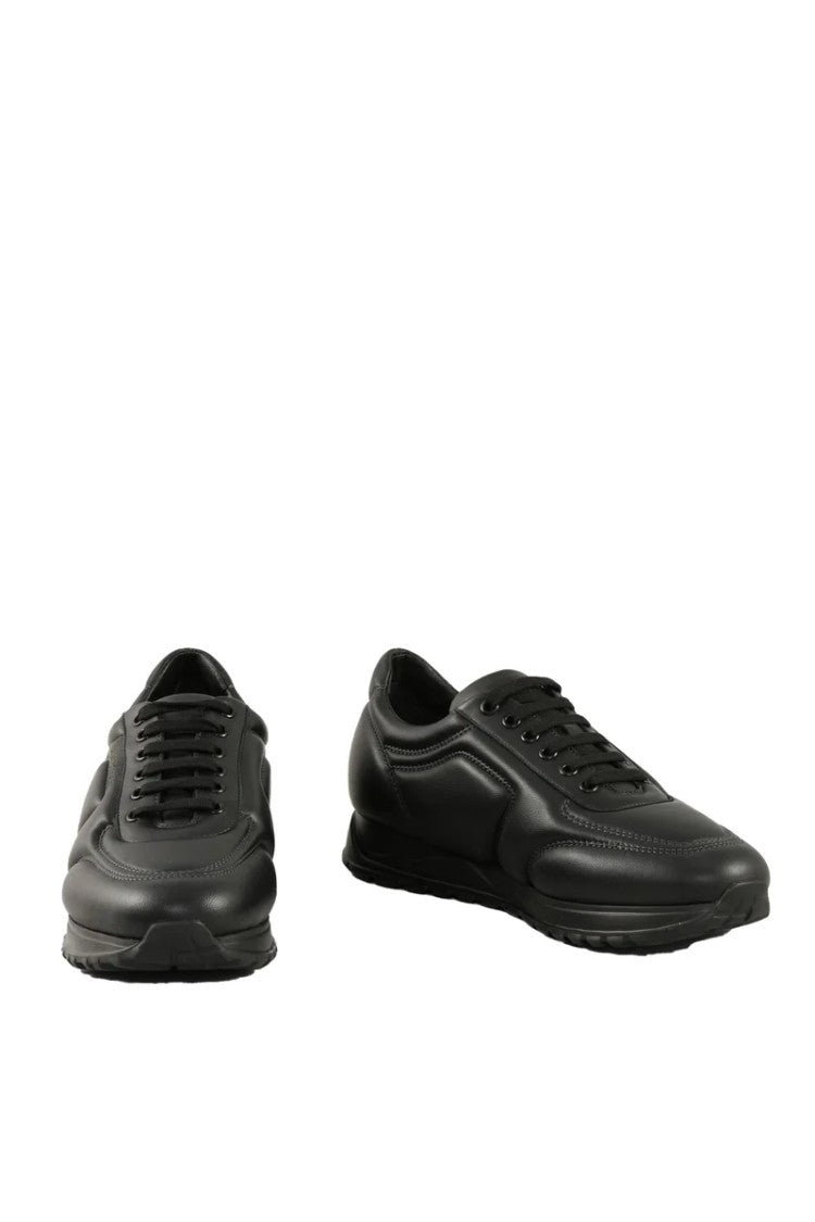 A.Testoni Leather Sneakers - Black