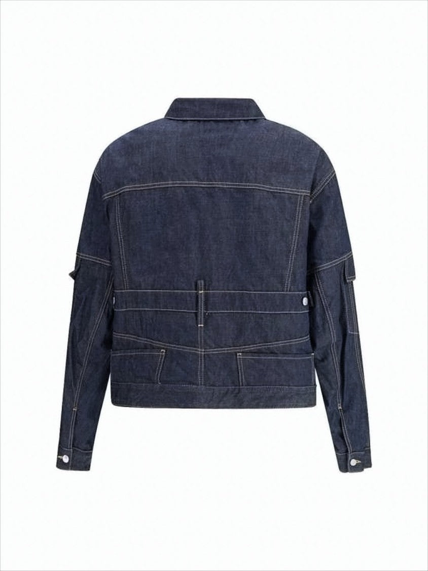 Dsquared2 Cropped Denim Jacket With Classic Collar