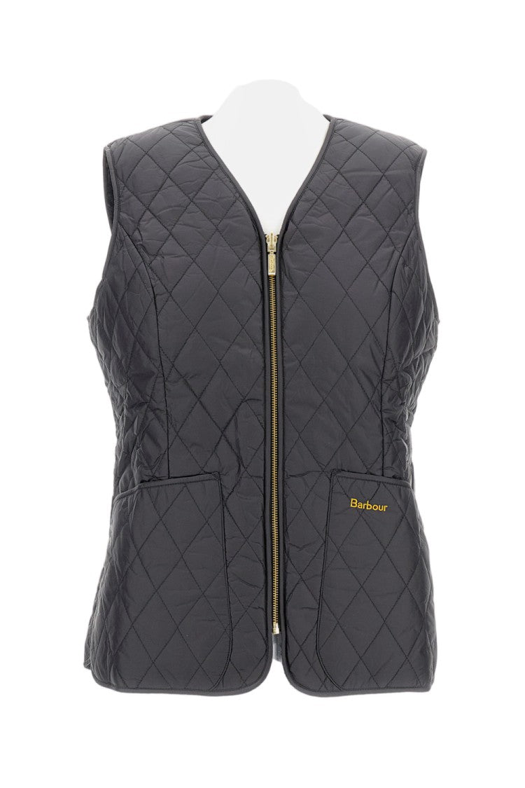 Barbour Quilted Nylon Vest With Metal Zip Closure