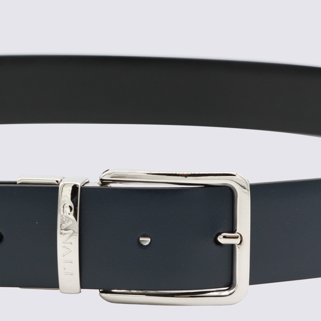 Canali Matte Finish Belt With Polished Rectangular Buckle