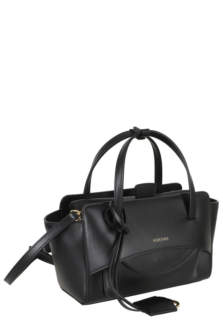 Hidesins Black Small Rectangular Flap S Pocket Leather Shoulder Bag