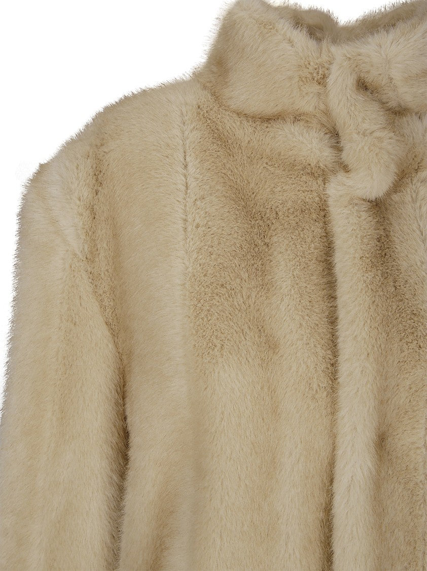 Mm6 By Maison Margiela High-Collar Synthetic Fur Jacket