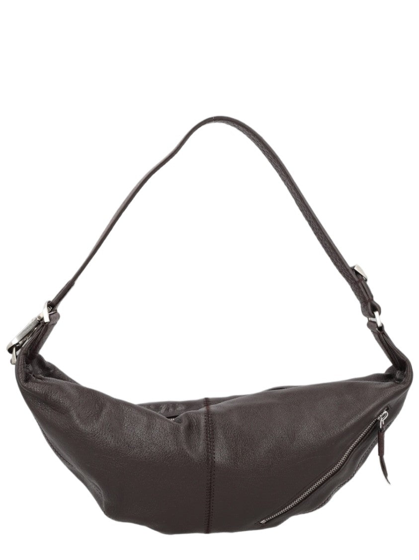 Lemaire Curved Brown Buffalo Leather Shoulder Bag