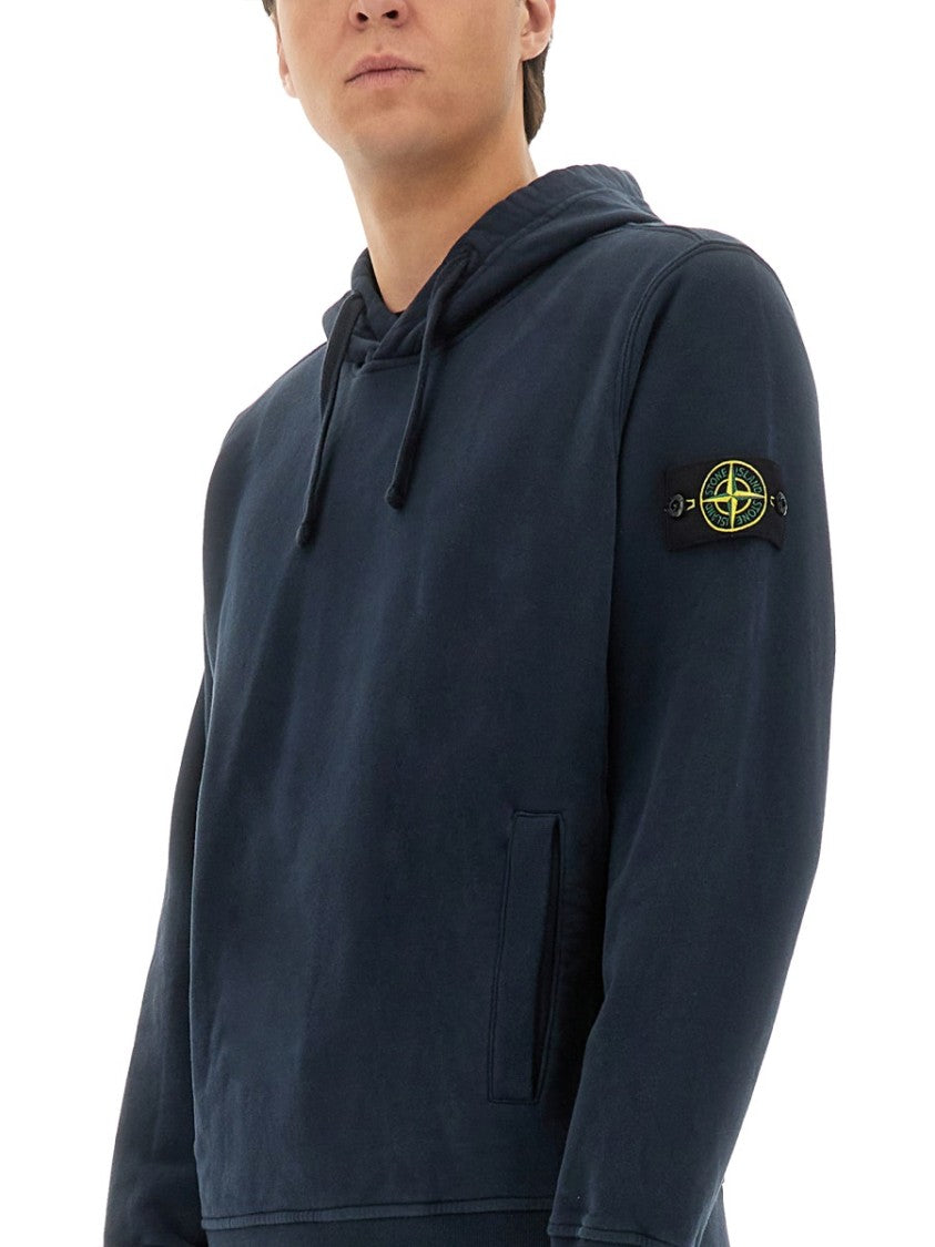 Stone Island Deep Navy Cotton Hoodie