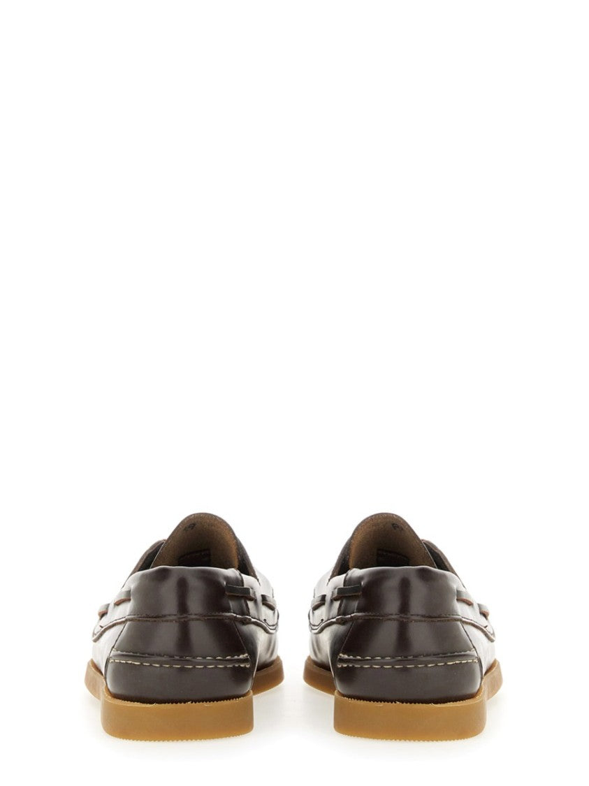 Hereu Brown Calf Leather Boat Moccasins