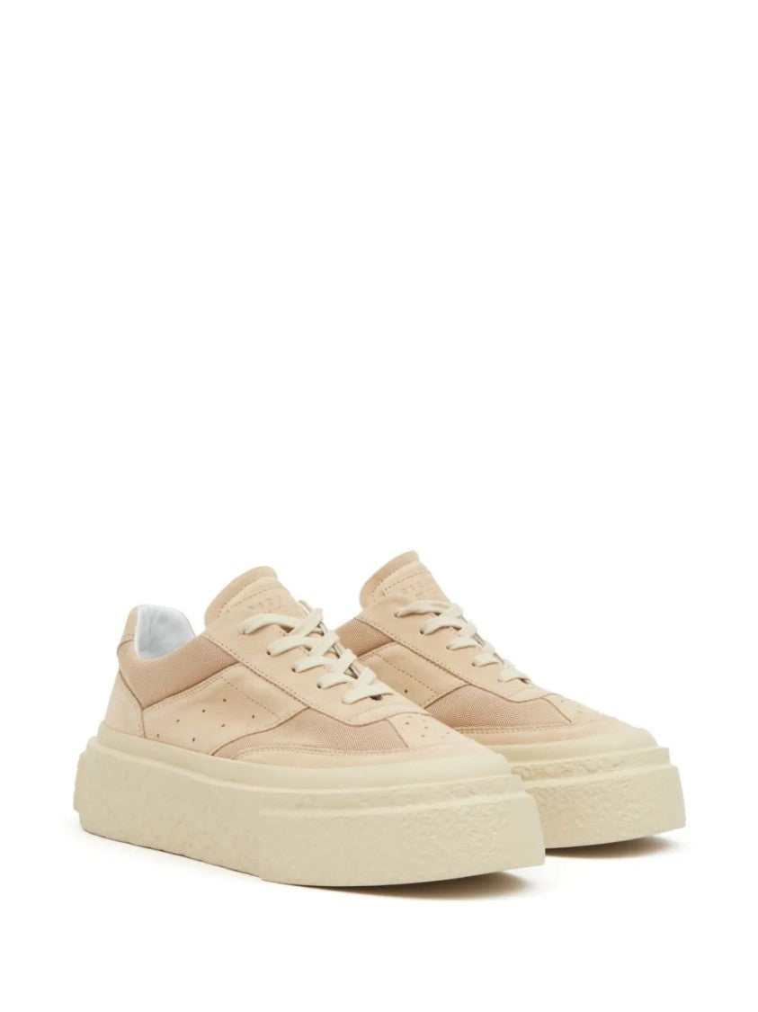 Mm6 By Maison Margiela Beige Calf Leather And Suede Sneakers