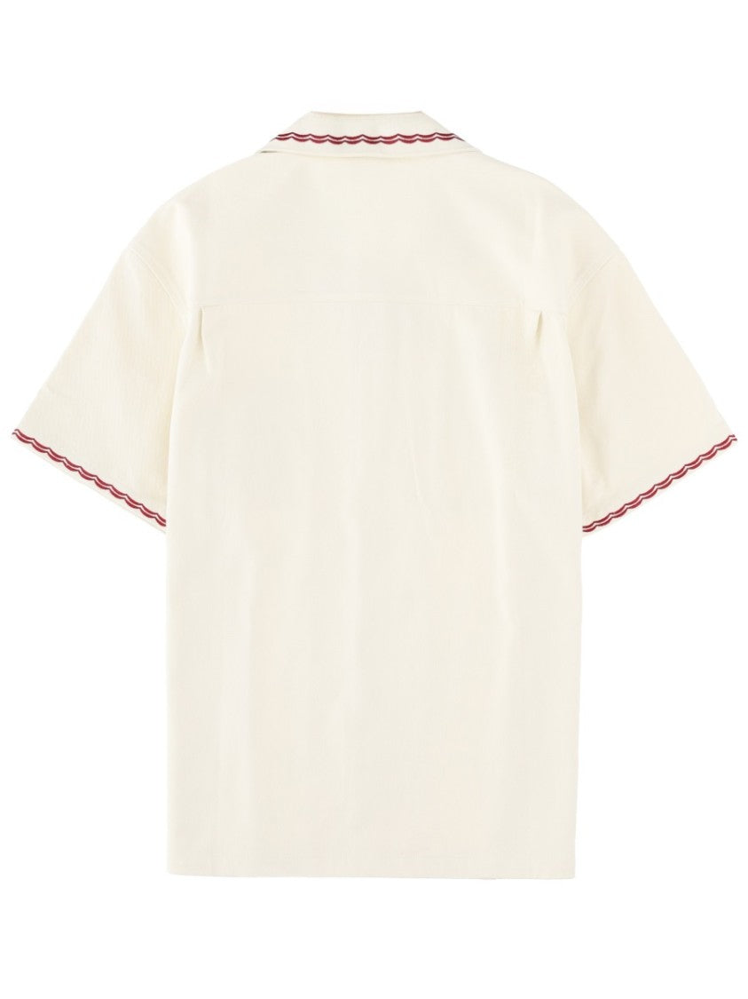 Drôle De Monsieur Cocktail Camp Collar Cotton Casual Shirt