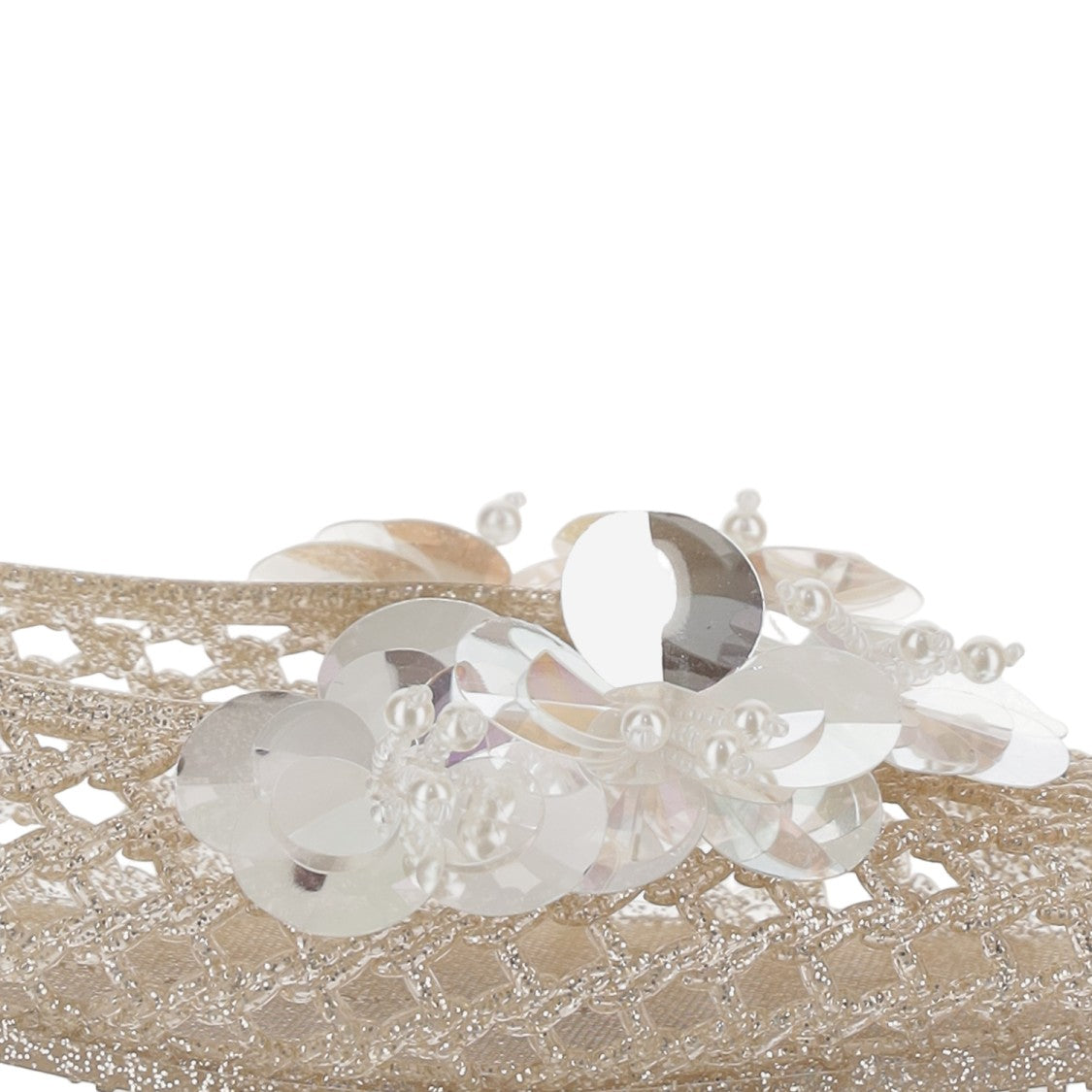 Heavenly Jelly Transparent Mesh Ballerina Flats With Floral Embellishments