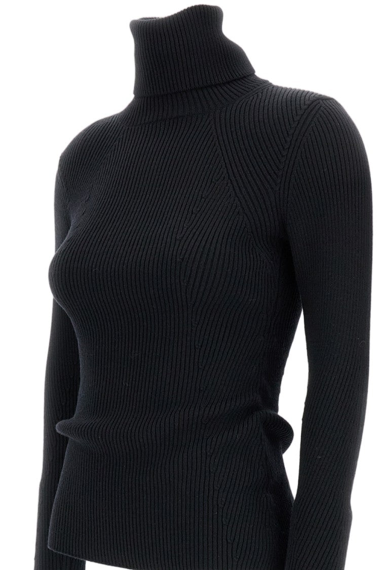 Junya Watanabe Stretch Wool High-Neck Sweater With Unique Back Slit