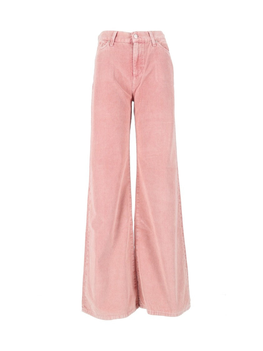7 For All Mankind Powder Pink Lotta Blushing Wide-Leg Pants
