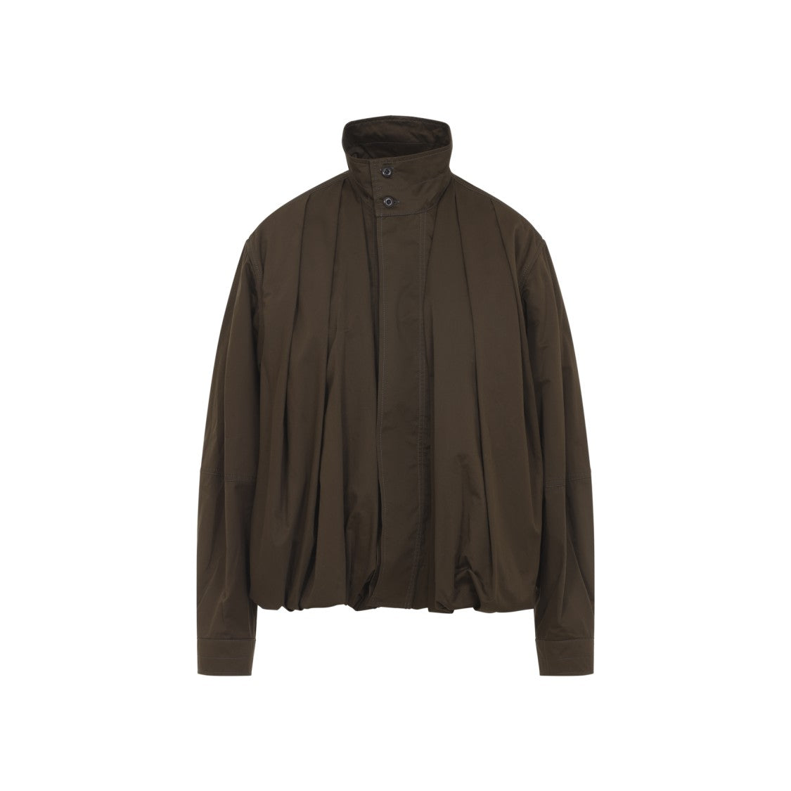 Lemaire Bronze Brown Cotton Soft Pleated Blouson