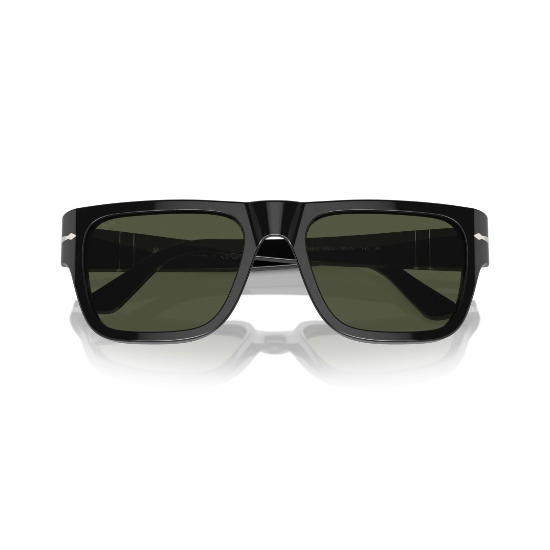 Persol 0Po3348s Bold Rectangular Acetate Sunglasses With Silver Arrow Detail