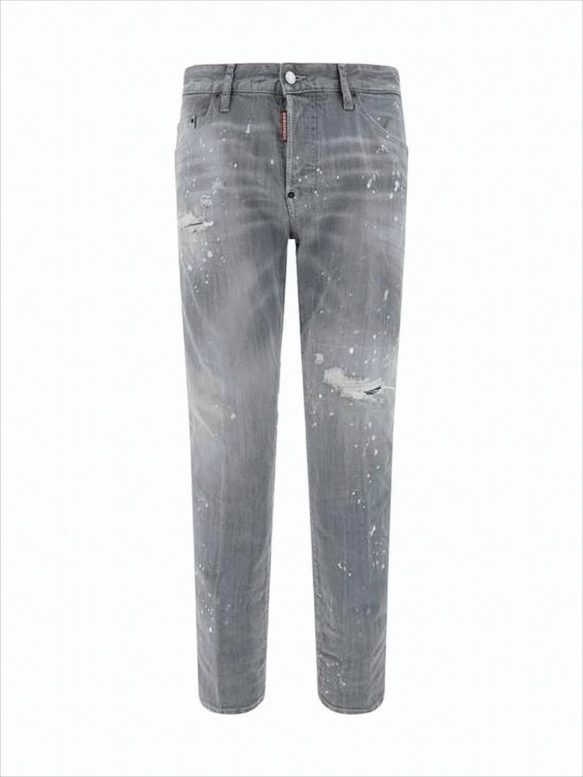 Dsquared2 Distressed Grey Denim Pants