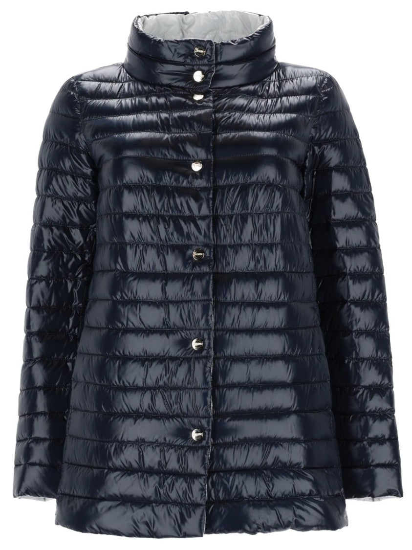 Herno Glossy Quilted High Collar Polyamide Down Jacket